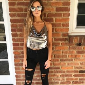 Metallic crop top